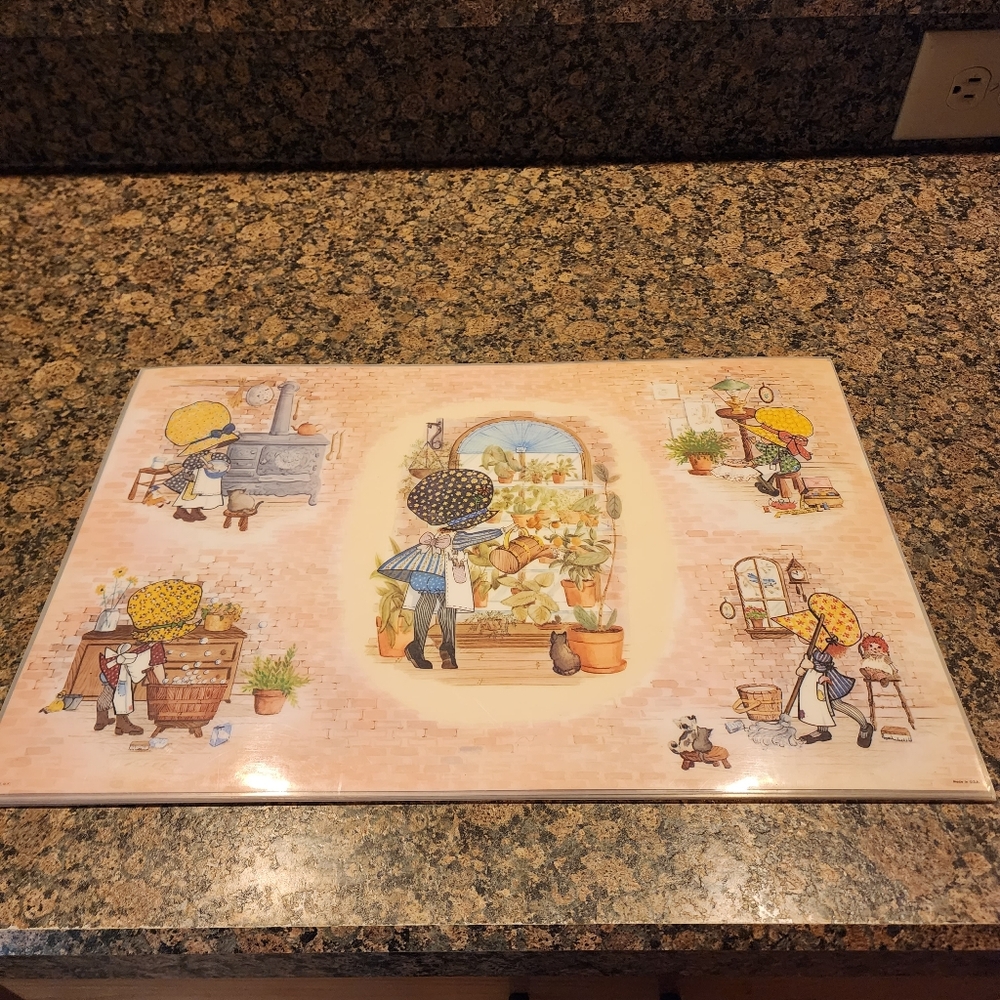 Vintage 1970's Stapco Holly Hobbie Placemat Set, Set Of 8